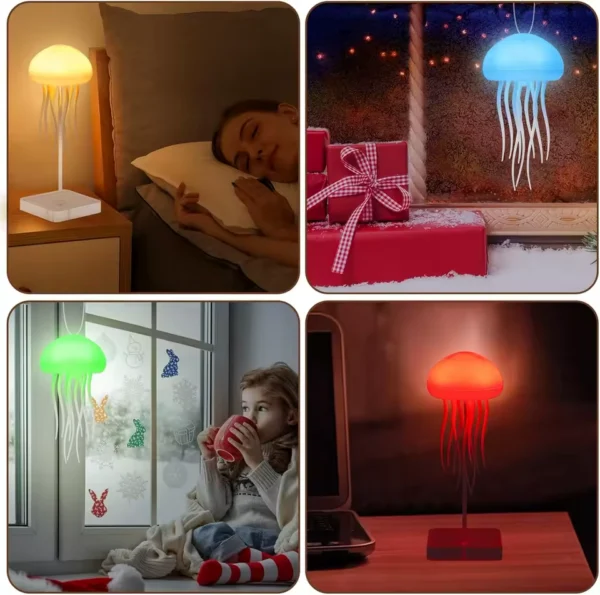 Cartoon Dancing Jellyfish Night Light RGB Gradient