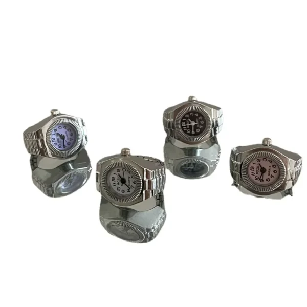 Finger Watches Set Adjustable Ring Watch for Women and Men