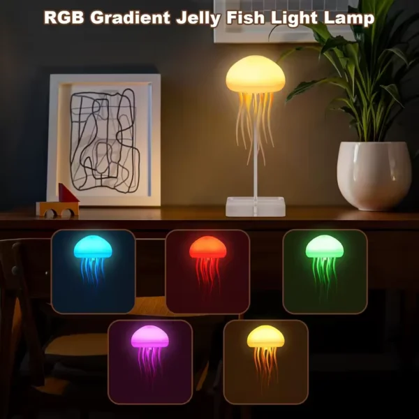 Cartoon Dancing Jellyfish Night Light RGB Gradient